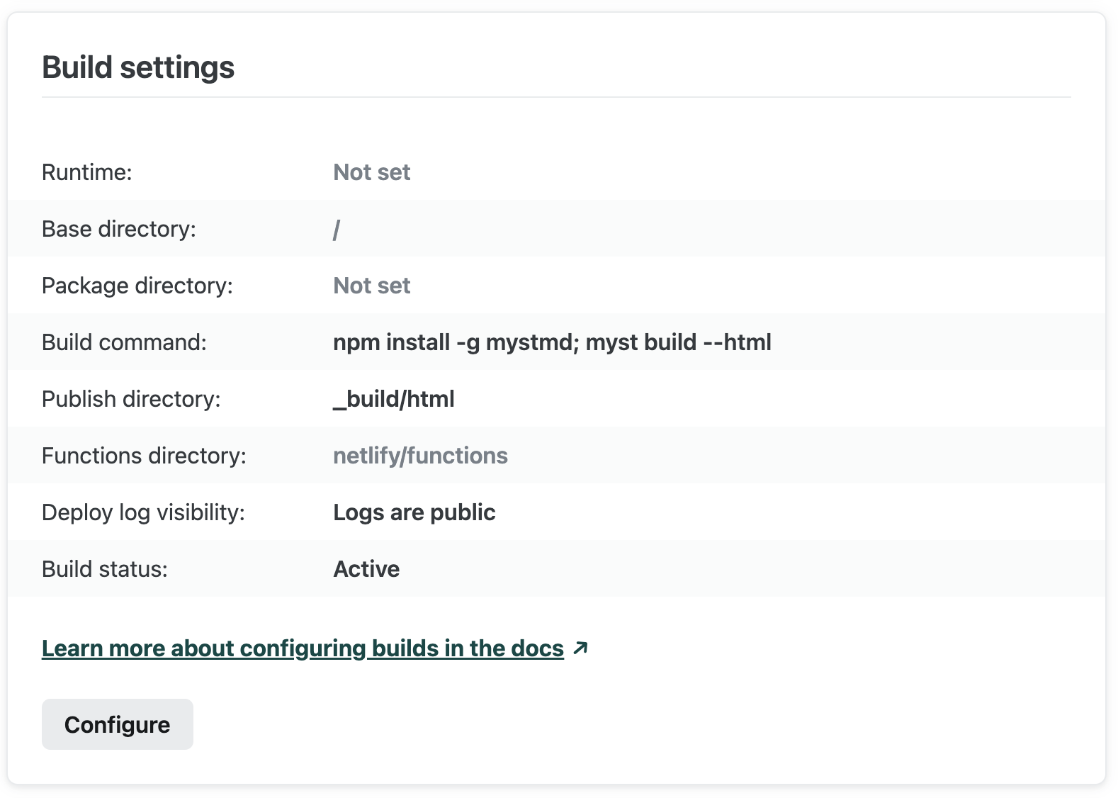 Netlify build command