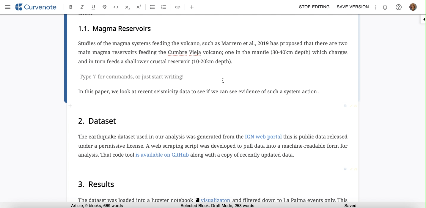 Upload, number, caption, and reference figures in your Curvenote paper.