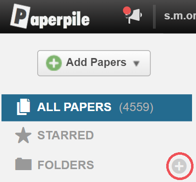 In your folders, click the plus symbol to add a new folder.