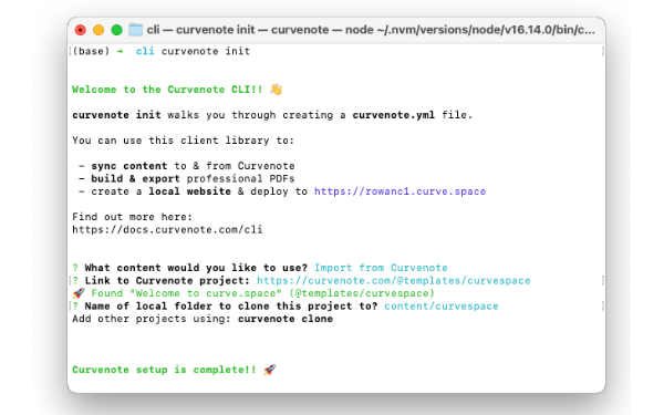 Curvenote on the Command Line