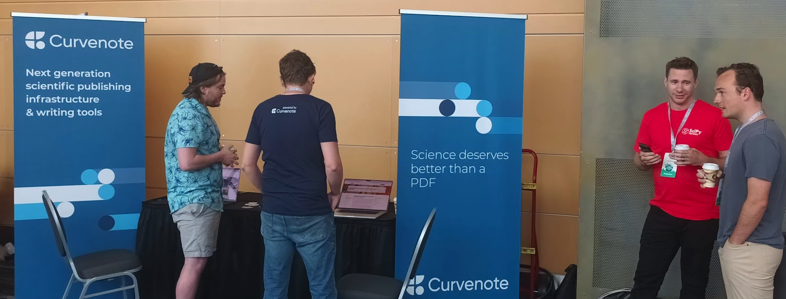 Curvenote sponsored SciPy2024 and worked throughout the week to showcase the SciPy Proceedings, which uses the next-generation writing and publishing tools that Curvenote develops.