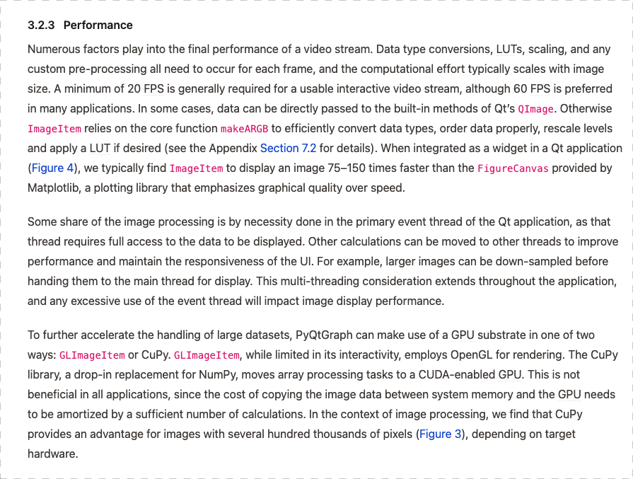 Dive deeper into sections, figures, individual paragraphs or even abbreviations. Example is from PyQtGraph - High Performance Visualization for All Platforms. These practices help with reading comprehension by around 26% by providing information when the reader needs it .