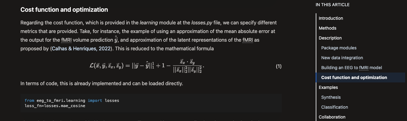 Equations and code in dark-mode from EEG-to-fMRI Neuroimaging Cross Modal Synthesis in Python.