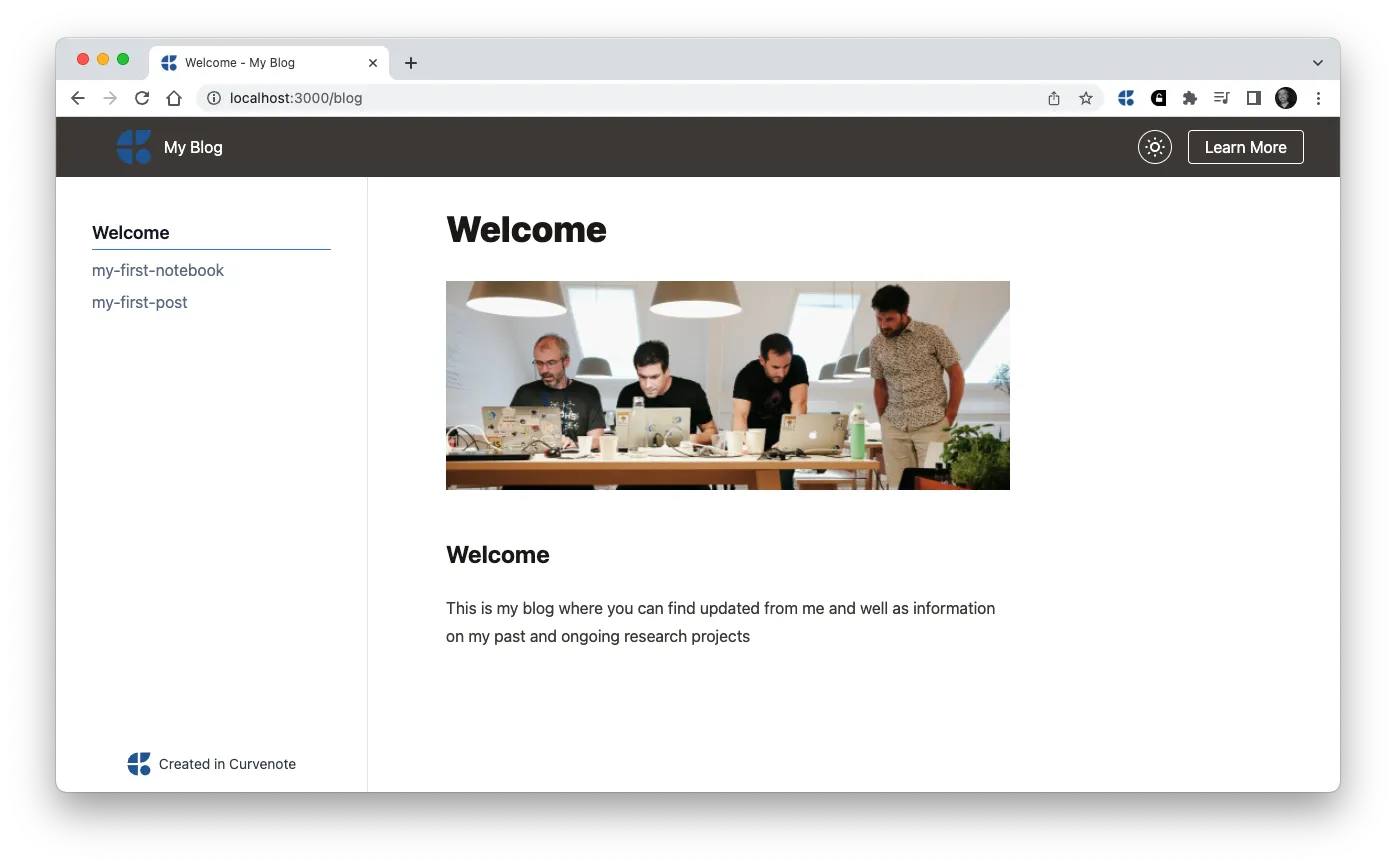 Start with a local folder - Curvenote Docs