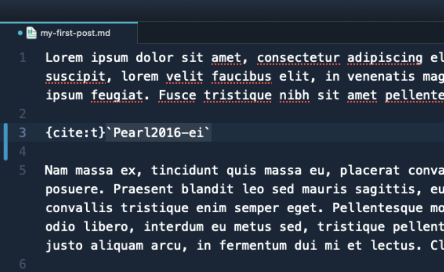 Create a citation in MyST Markdown.