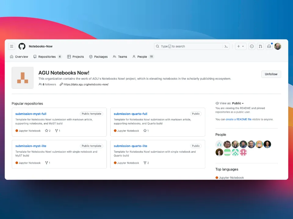 Repository Setup - AGU Notebooks Now