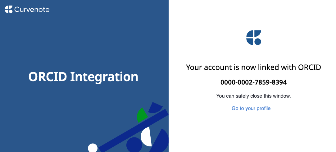 Successful ORCID integration.