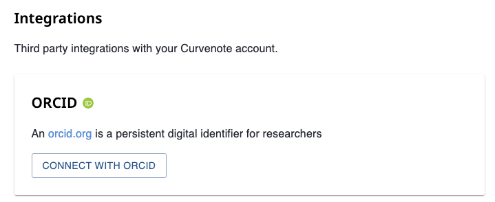 Connect your Curvenote and ORCID accounts.