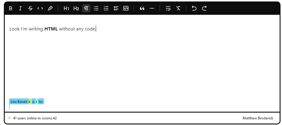 A typical WYSIWYG text editor that actually produces HTML.