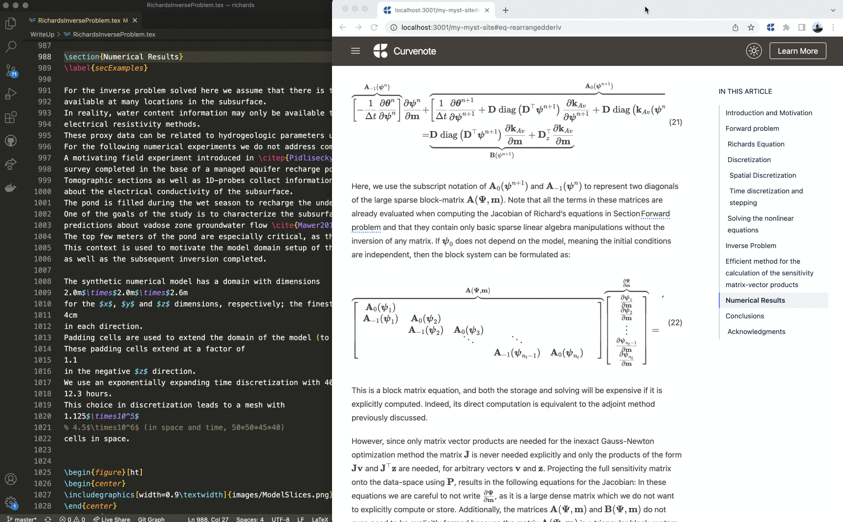 Parsing and rendering \LaTeX in MyST as an interactive website.