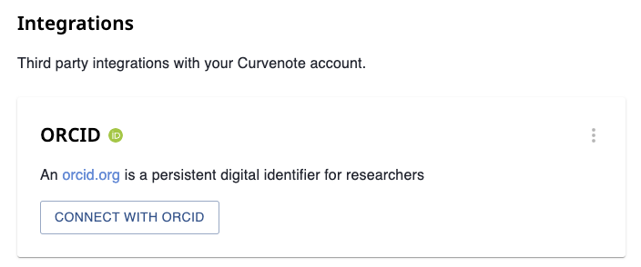 ORCID integration with Curvenote.