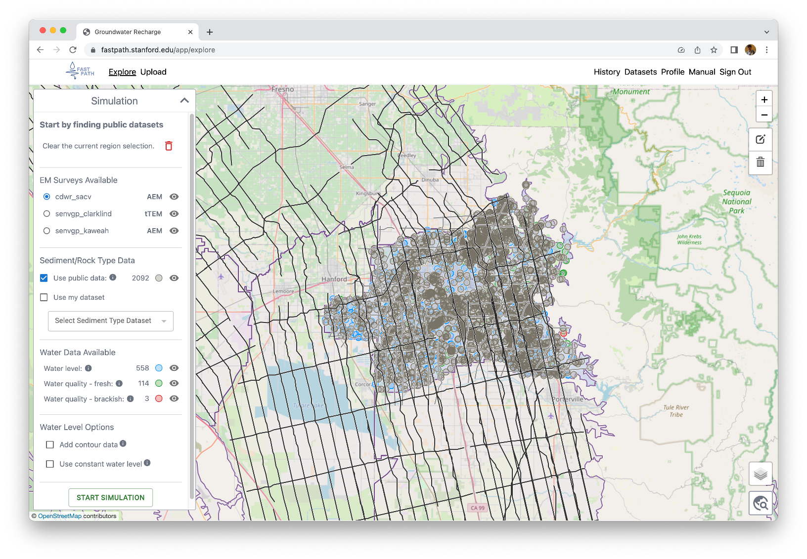 Results of the query displayed in the GIS layer.