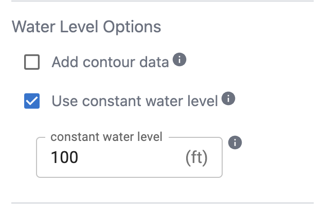 Water level options.