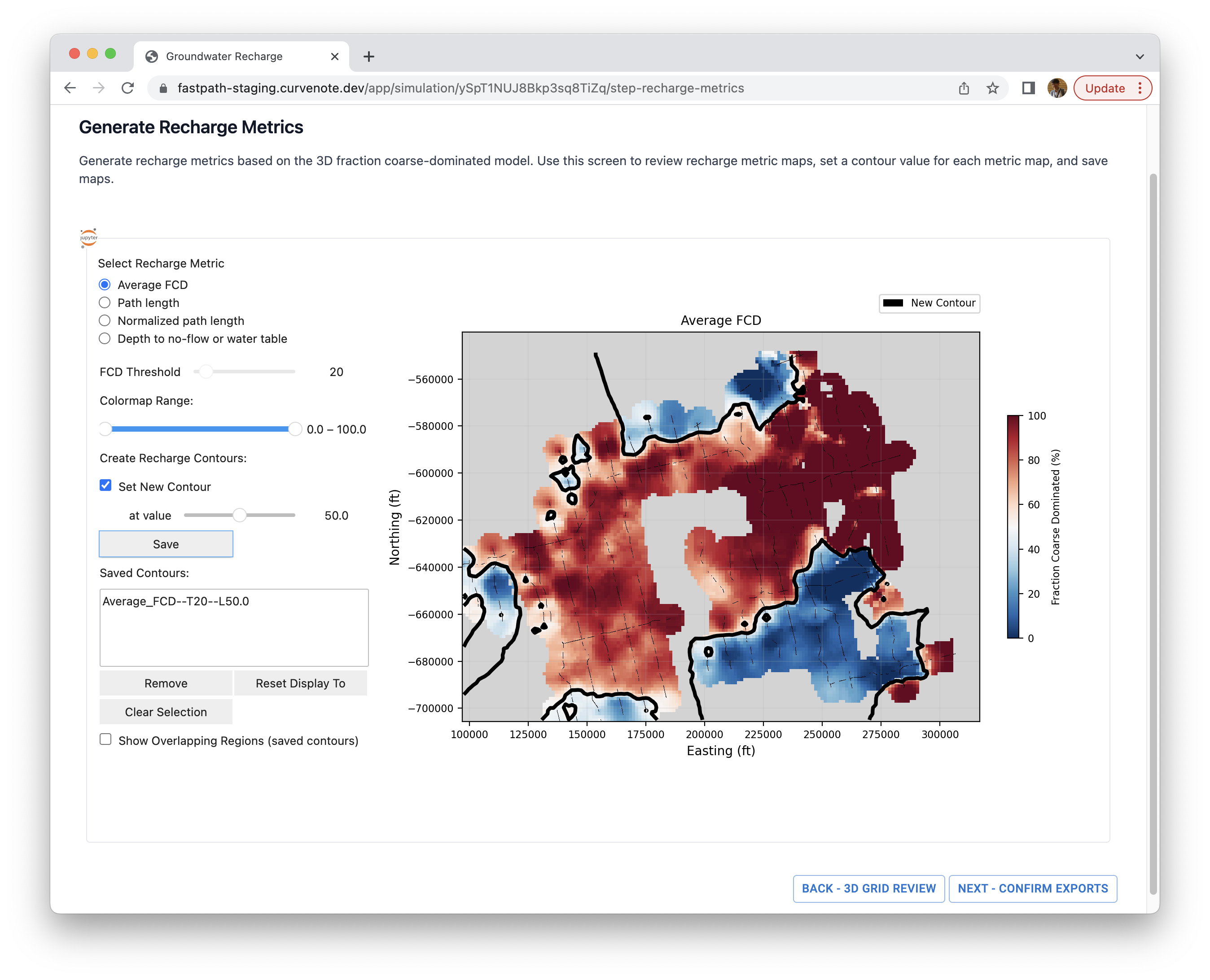 Defining a decision boundary for an average FCD map.