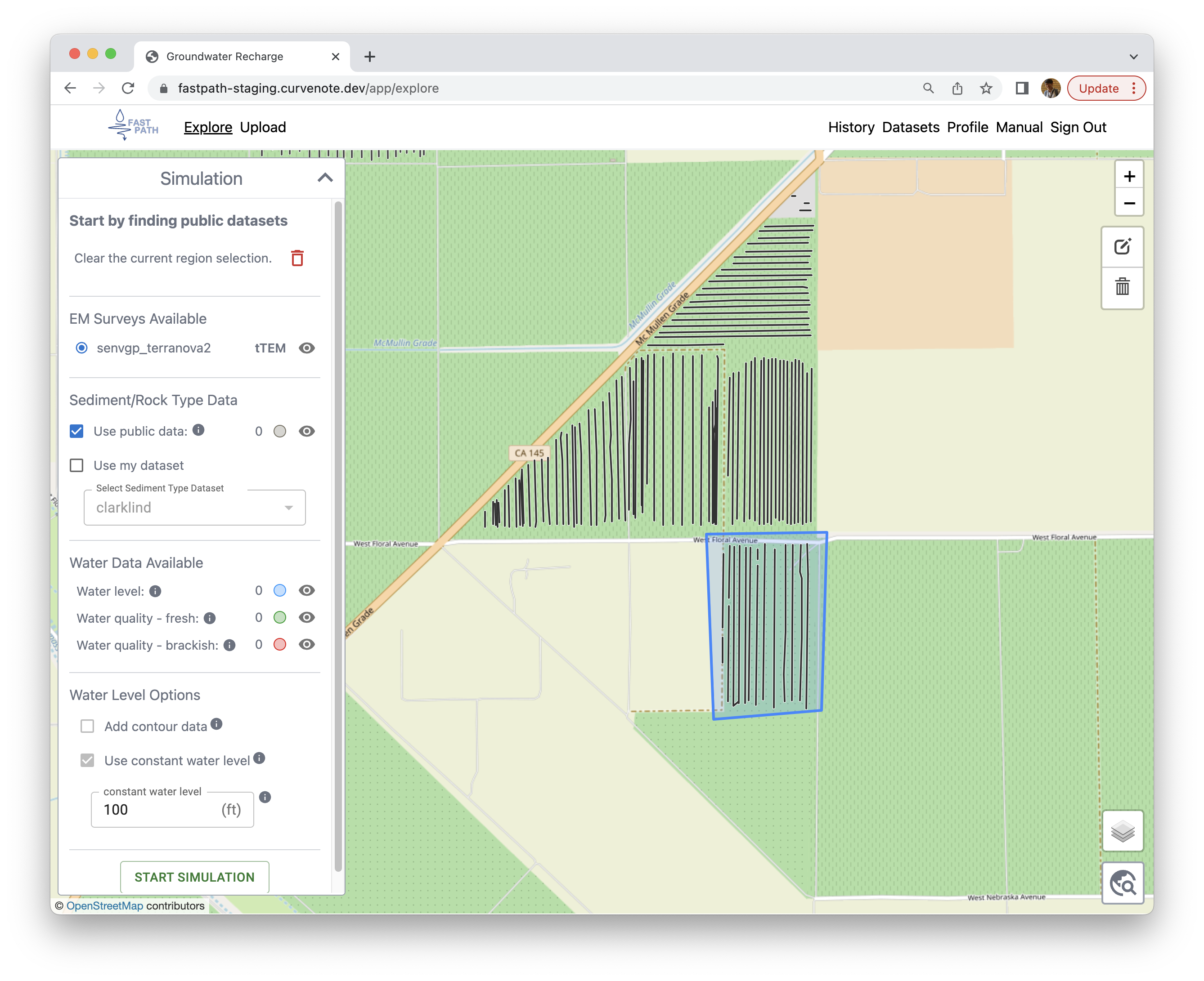 An example GIS layer handling no sediment/rock type data.