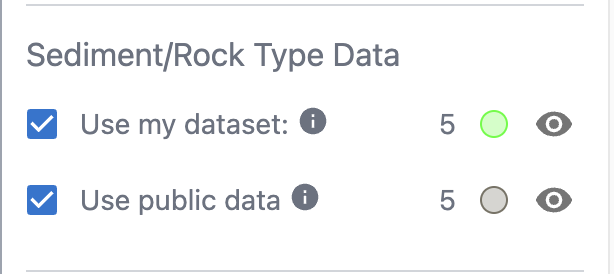 My EM data + My Sediment/rock type data + Public Sediment/rock type data.